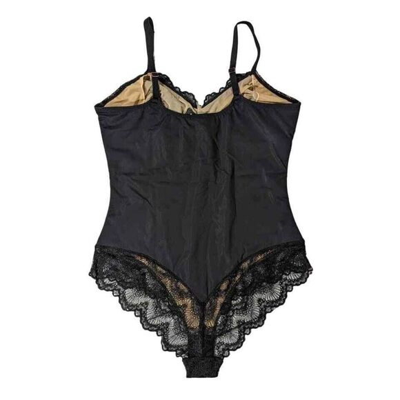 Pinsy Women's Sz Medium Black Sculpting Lace Shapesuit Shapewear Bodysuit - Picture 2 of 6
